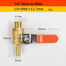 

BSP Handle Brass Ball Valve Lever Handle Plumbing Tubing Switch 1/4\\\"