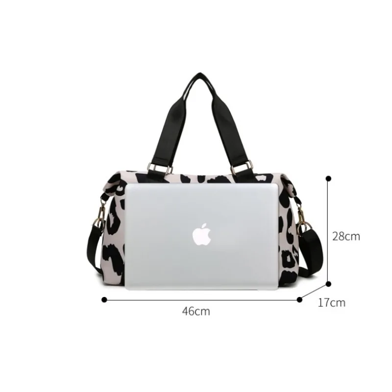 Oxford Luggage Bag Large Capacity Waterproof Duffel Bag Adjustable Cow Print Multi-Pockets Portable Multifunctional for Fitness