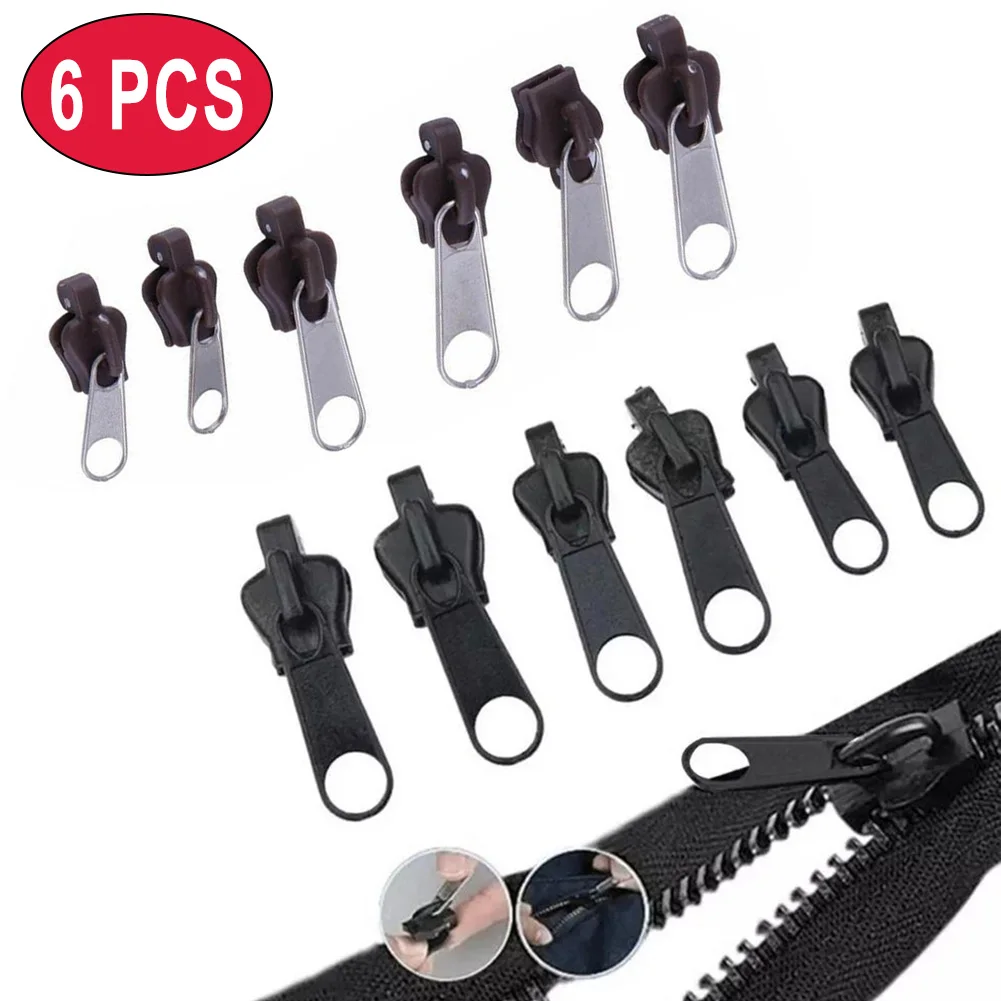 

6Pcs/3 Sizes Instant Zipper Universal Instant Fix Zipper Repair Kit 3/4/5/8/8c/10 Zip Slider Fixers Replacement Handcraft Parts