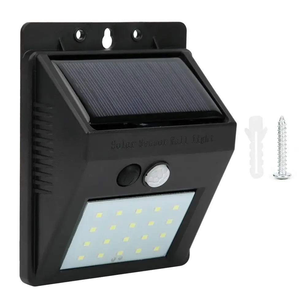 Solar Sensor Wall Lamp 20LED for Outdoor Yard Corridor Driveways Porches Garden Security PIR Sensor + Light Control