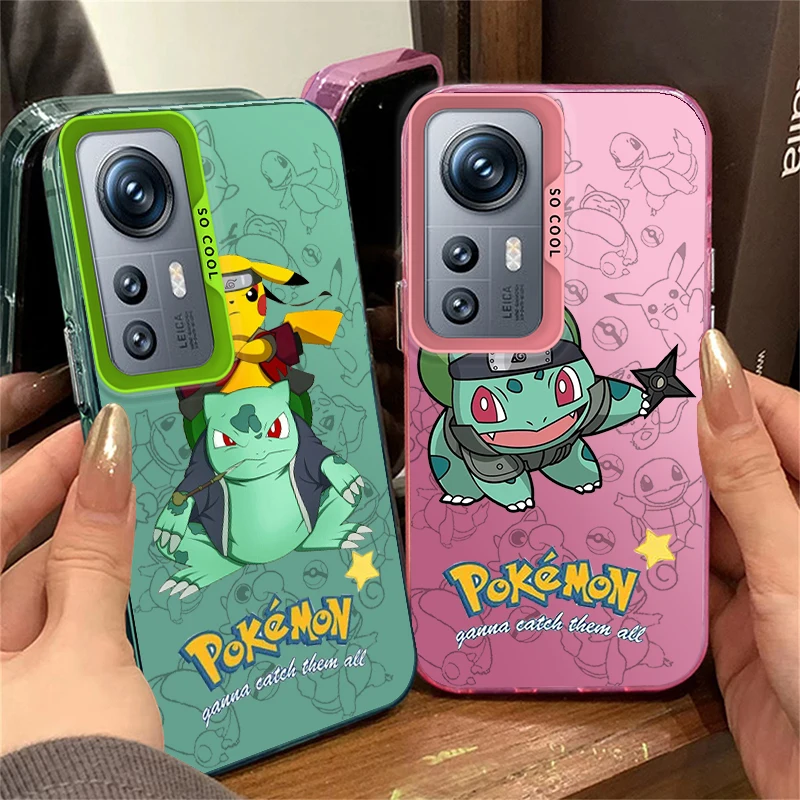 Bulbasaur P-Ikachu Per Redmi K60 12 10X 9T 9C 8 A1 A2 Plus 4G Custodia Per Telefono Argento Colorato Moda