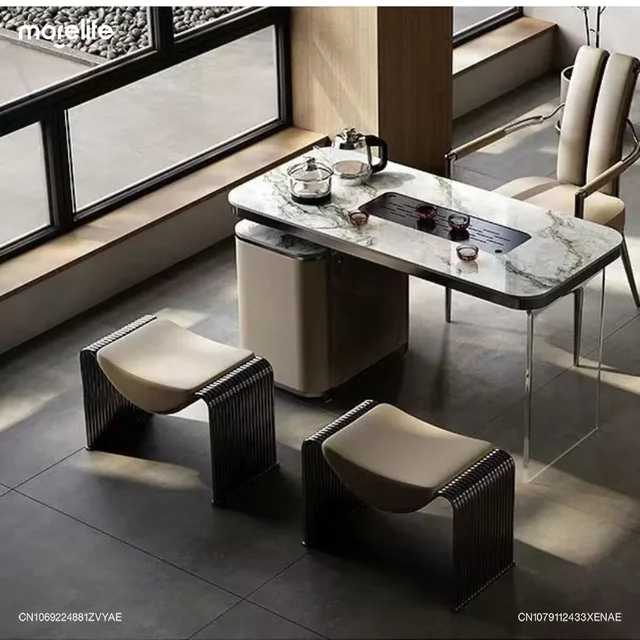 Poggiapiedi per corridoio italiano Panca per trucco ottomana Sgabelli per ospiti di design in acciaio inossidabile Sgabello per cambio scarpe Mobili FS+ 3