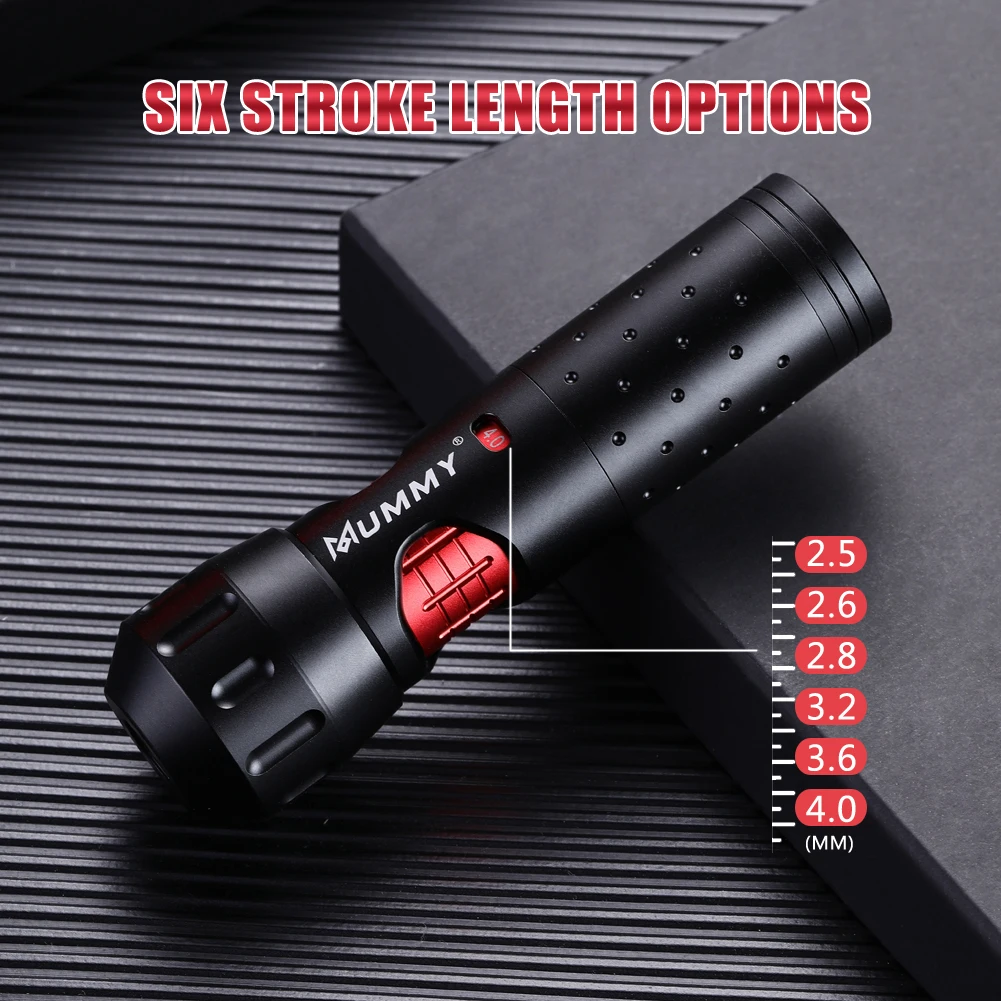 Mummy Pharaoh Wireless Tattoo Machine Adjustable Stroke Length Swiss Motor Tattoo Pen