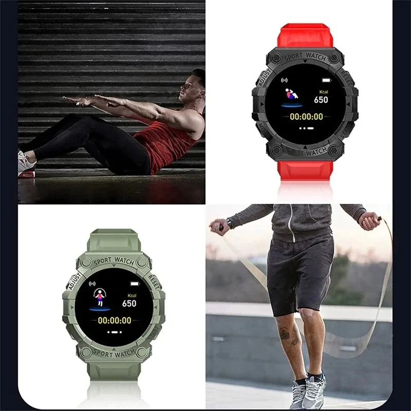 Black Smart Watch Sports Bluetooth Reminder With Color Screen Health Monitoring Fd68s Wearable Fitness Tracker