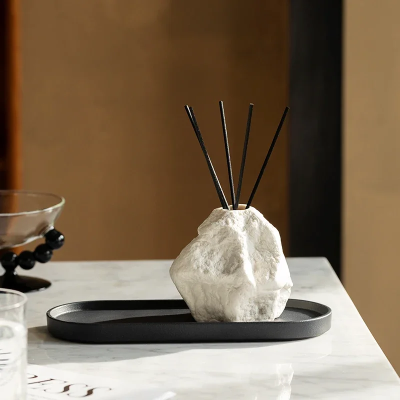 Aromatherapy Bottle ，Nordic Style Creative Rock Empty Bottle， Living Room Room Decoration Toilet Ceramic No Fire Aroma Diffuser