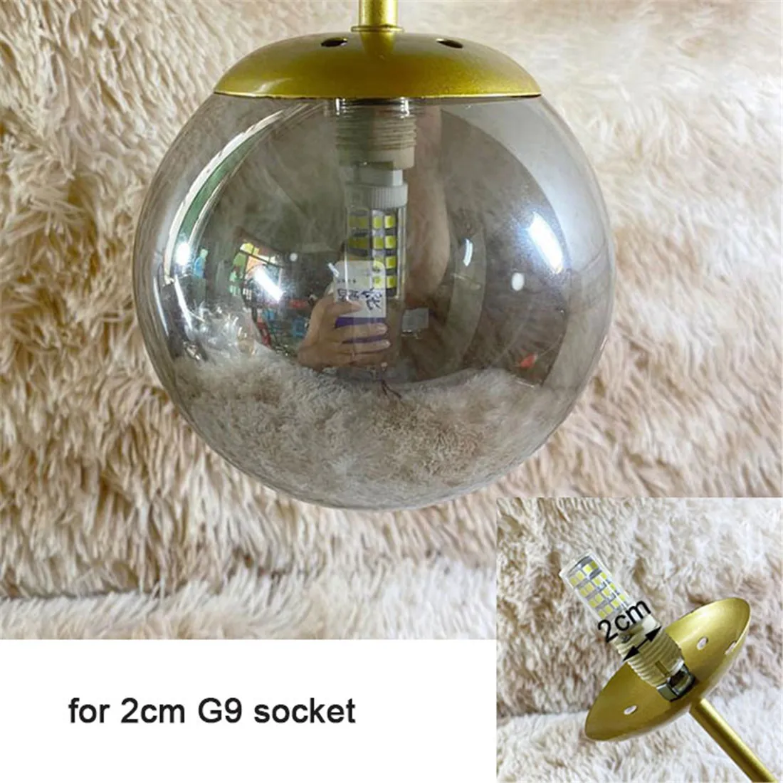 Стеклянный затеняющий козырек для лампы D10cm D12cm D15cm Smoke G9 со сменным отверстием 2 см коньяк Янтарный серый шарик G9 затеняющий чехол для деталей