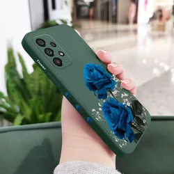 Elegant Blue Rose Lily Phone Case - Samsung A52S(A52)5G (Dark Green)