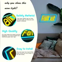Fallout Neon Signs for Wall Decor, for Man Cave Bedroom Living Room Game Room, Gift for Boys Girls Christmas Birthday Party 2