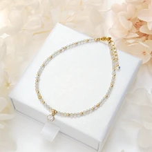  Lii Ji Natural Citrine 2mm American 14K Gold Filled Bracelet Handmade Bohe Fashion Jewelry For Female 