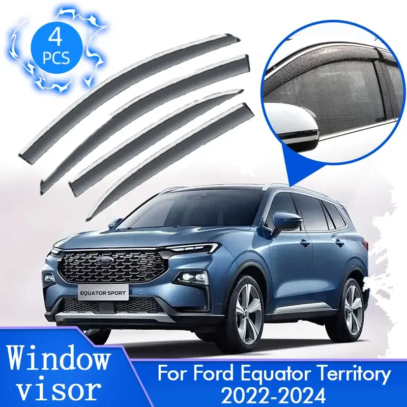 Rain Window Visor Deflector Guard Awning Vent Cover Windshield Protector Accessories for Ford Equator Territory
