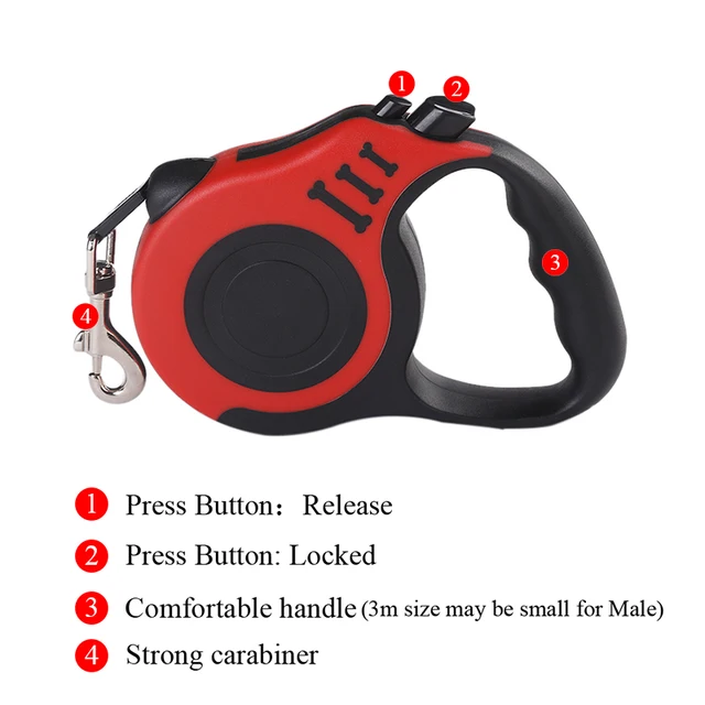 3m 5m Dog Leash for Small Dogs Cat Automatic Retractable Durable Nylon Lead Puppy Outdoor Travel Walking Hiking Traction Rope 6