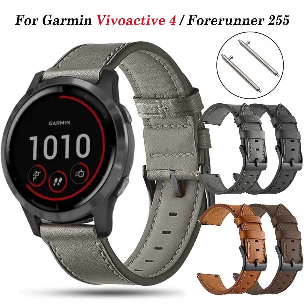 

Кожаный ремешок для наручных часов Garmin Vivoactive 4/3 20/22 мм, ремешок для пришитых 2 Plus/Venu2 Forerunner 745 255 965, браслет Correa