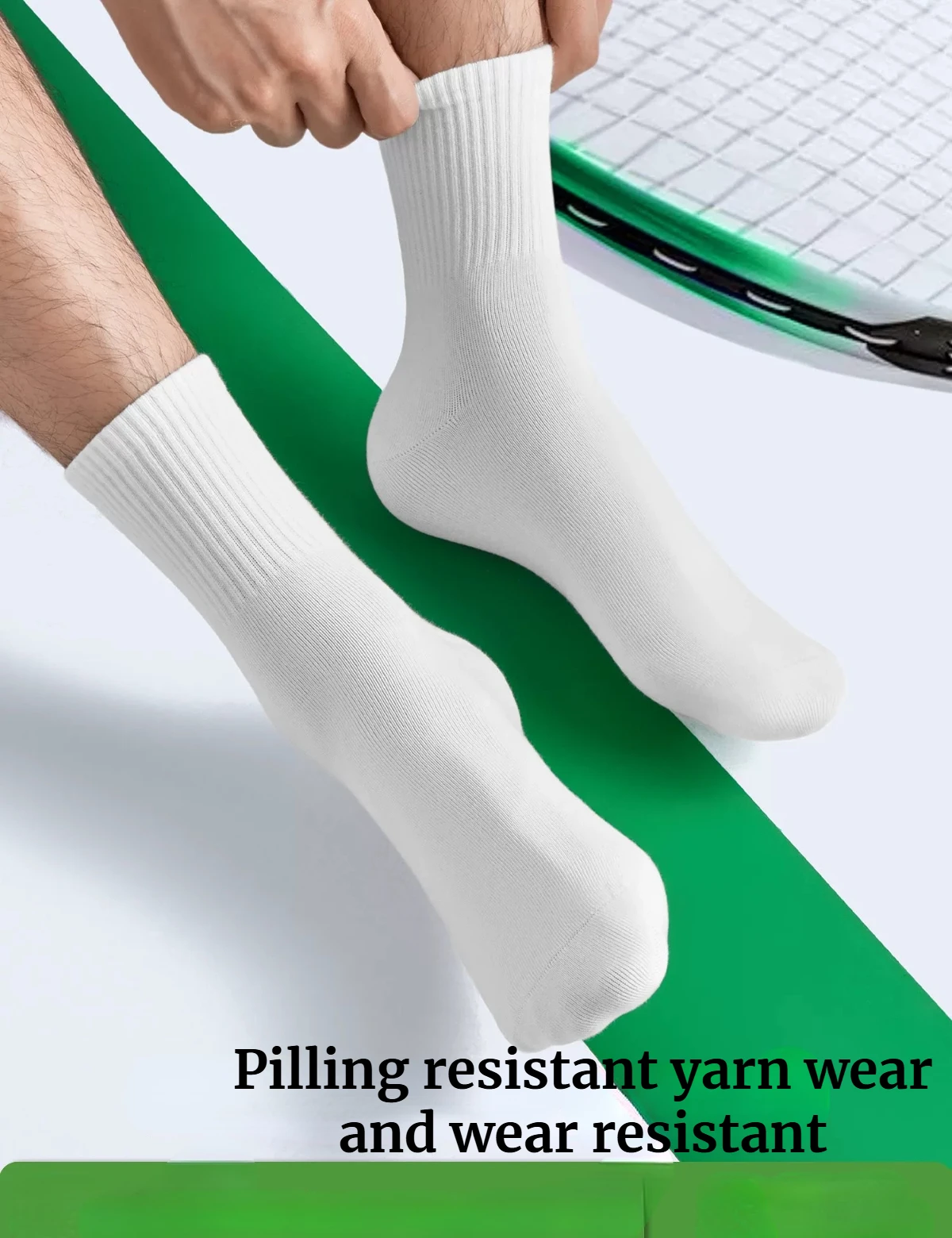 3/6Pairs of Plain Black and White Mid-Calf Socks for Men Autumn Winter