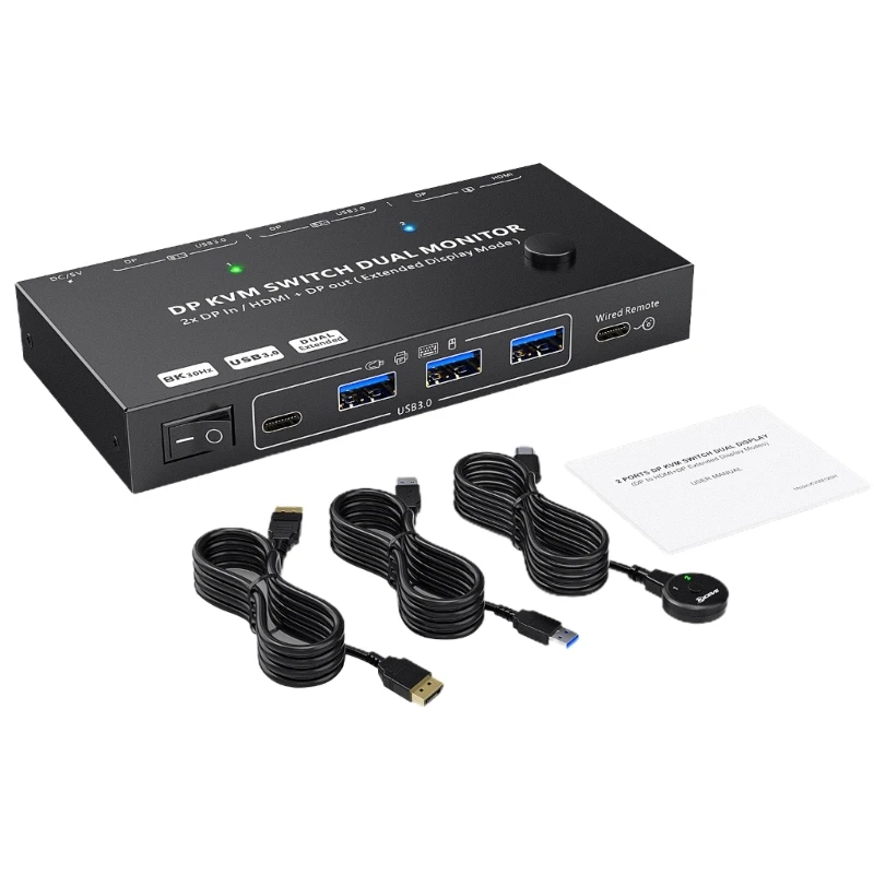 

2 in 2 out High Port KVM Switcher for High Display Multiple Computer with One Display