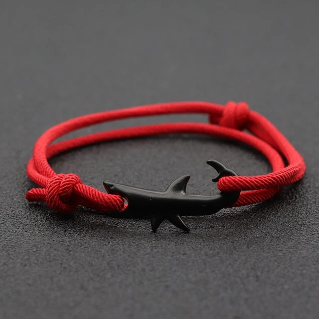 Trendy Ocean Animal Black Shark Bracelets For Men Women Double Layer  Adjustable Rope Easy-hook Bracelet Outdoor Survival Jewelry - AliExpress