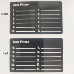 Durable Metal Crypto Seed Storage Plates (Aluminum material)