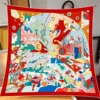 90*90CM Brand Silk Scarves Colour Horse 100% Twill Silk Scarf Women Shawls Luxury Design Hijab Scarf Fashion Square Scarves 4