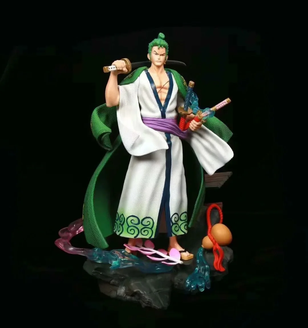 

Anime One Piece Wano Zoro Kimono Roronoa Zoro Renngokuonigiri Ver. PVC Action Figure Collection Model Kids Toys Doll Gifts 37cm