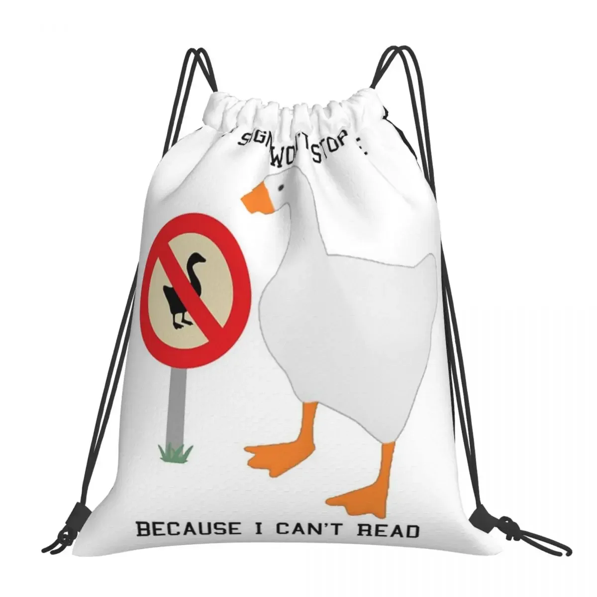 

Untitled Goose Sign Unstoppable Backpack Portable Drawstring Bags Drawstring Bundle Pocket Shoes Bag BookBag For Travel Students