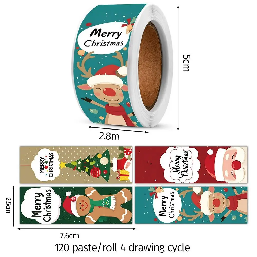 Multicolor Paper Christmas Stickers for Gift Packaging Decoration
