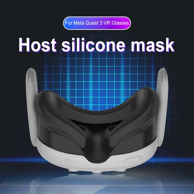 AMVR Face Cover Compatible with Meta/Oculus Quest 3 Headset Accessories,  Comfy Silicone Face Cushion Pad Fits Facial Interface, Sweatproof VR Mask  to