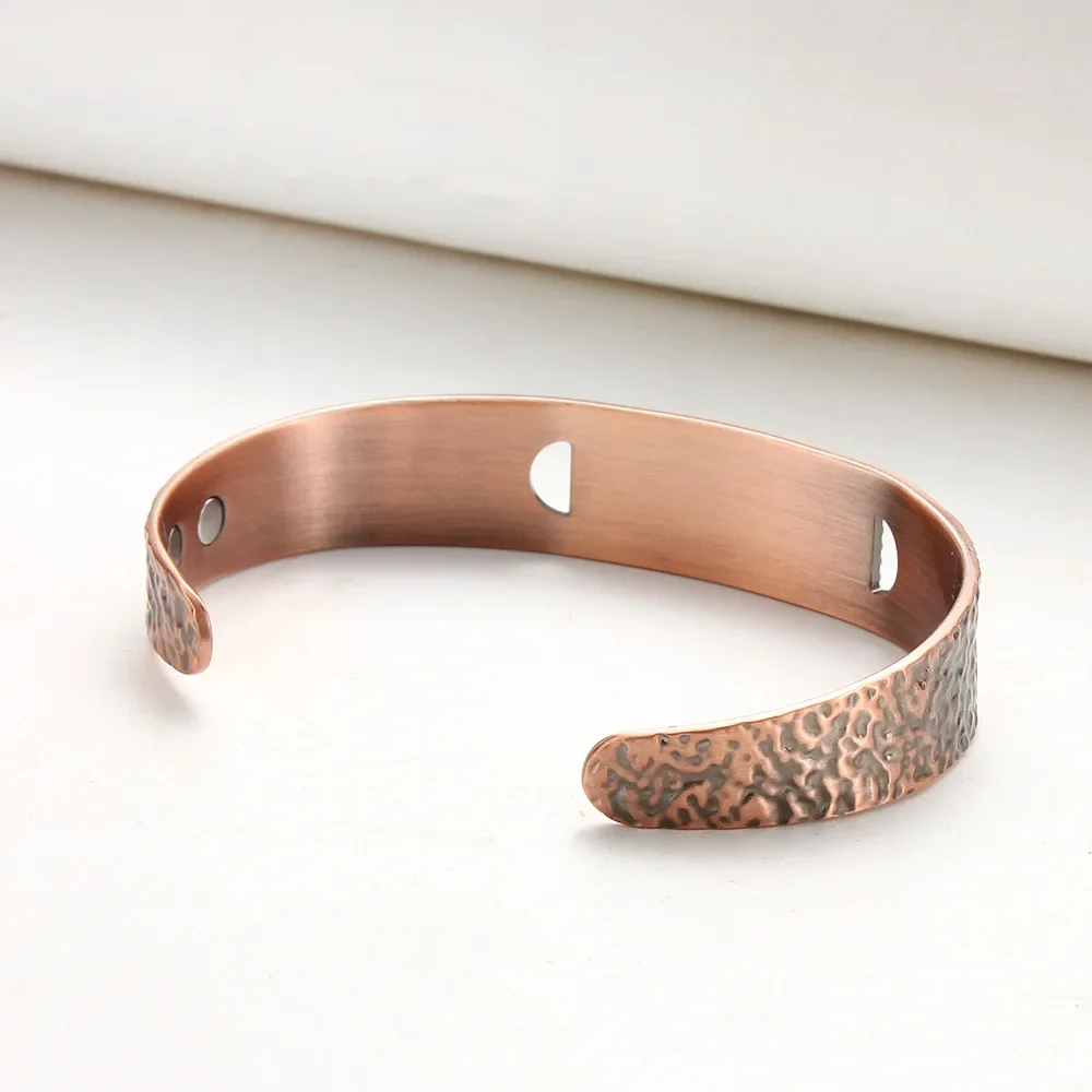 ARADOO Onyx  Pure Copper Bracelet Neodymium Magnet Open Cuff 3500 Gauss Magnetic Therapy Bangles 3