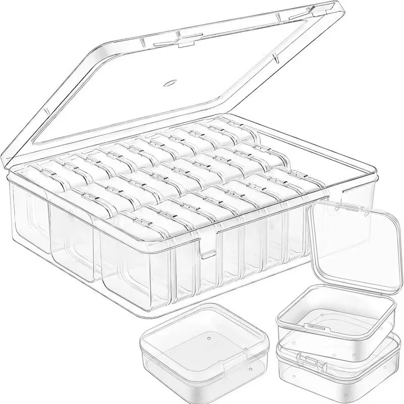 Plastic Storage Box Transparent With 12/14/15/20 Grids For Bead Sorting Jewelry Miscellaneous Items Organizer