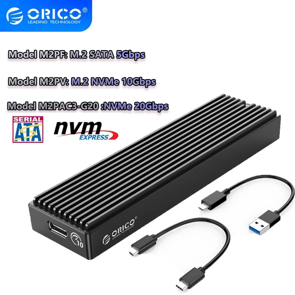 ORICO M.2 NVME Enclosure ssd enclosure hard drive enclosure M2 SATA NGFF USB Case Gen2 10Gbps PCIe SSD Case 5Gbps NGFF SATA SSD box For 2230/2242/2260/2280 m2
