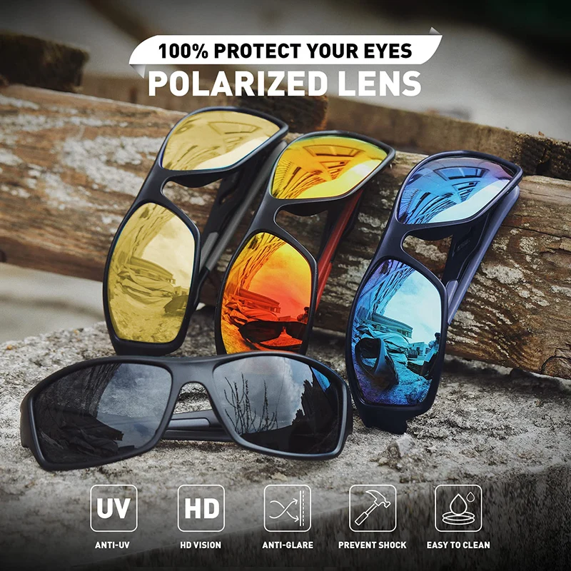 Brand Polarized Sunglasses for Men TR90 Ultralight Oculos de Sol Men's Fashion Square Driving