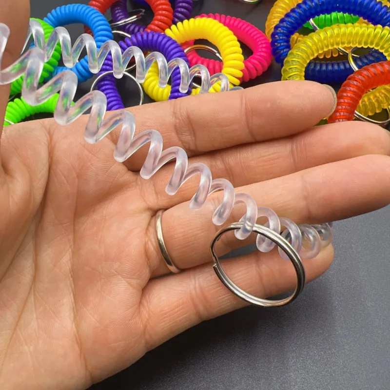 Wrist Band Rubber Spiral Keychain 5-Piece High-Quality Spring