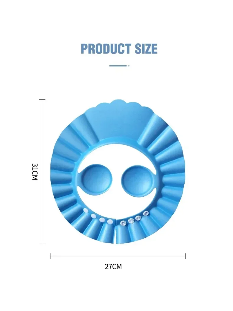 Baby Soft Cap Adjustable Hair Wash Hat 2 PCS for Kids Ear Protection Safe Children Shampoo Bathing Shower