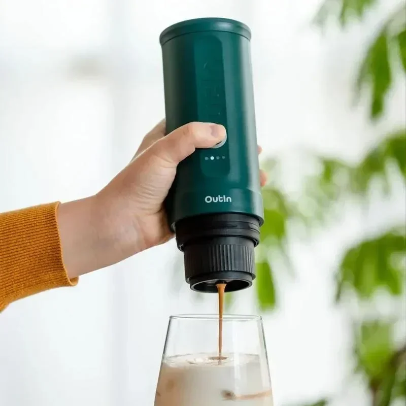 Outin Nano Portable Espresso Machine with Self-Heating, Mini Car Coffee Maker, Compatible with NS Capsule & Ground Coffee 3