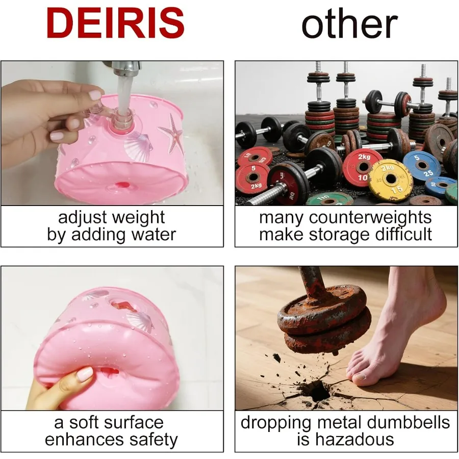 Water Filled Dumbbells Set for Women Travel Weights Adjustable