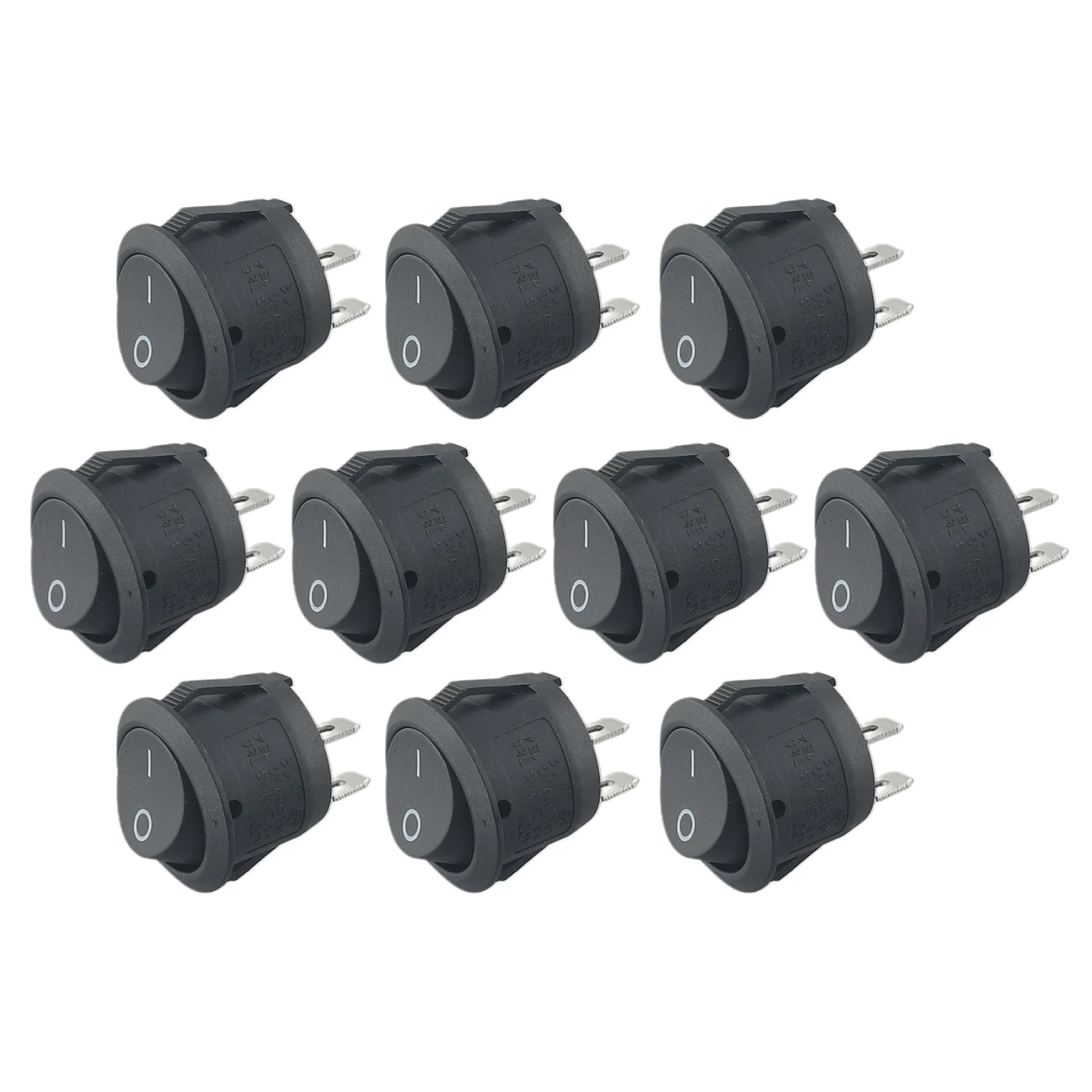 

10PCS 12v Round Rocker Switch ON/OFF 2 Pin SPST Camper Van Caravan Motorhome 6A 250V 23mm Wide For Camper Van/Motorhome/Caravan/