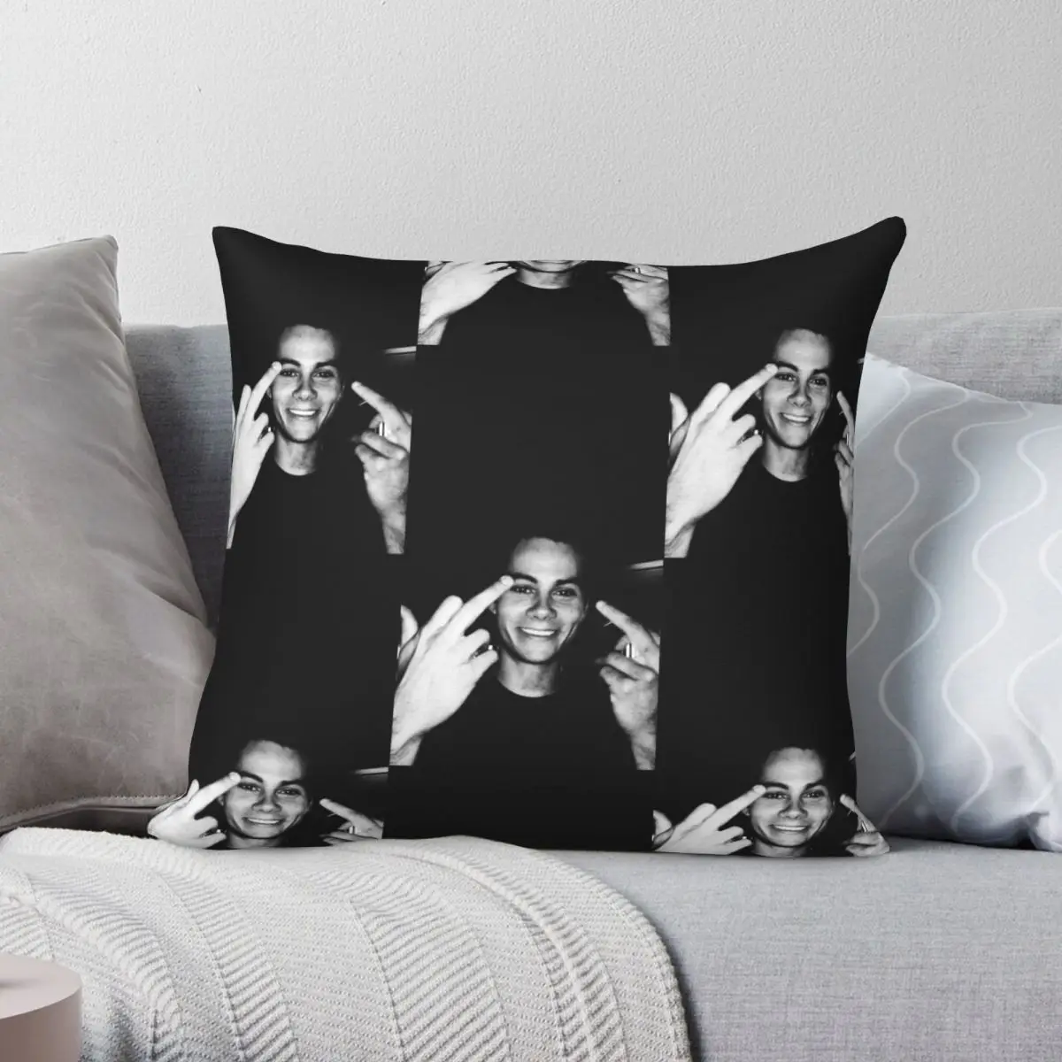 

Dylan O'Brien Collection Square Pillowcase Polyester Linen Velvet Printed Zip Decor Throw Pillow Case Home Cushion Cover 45x45