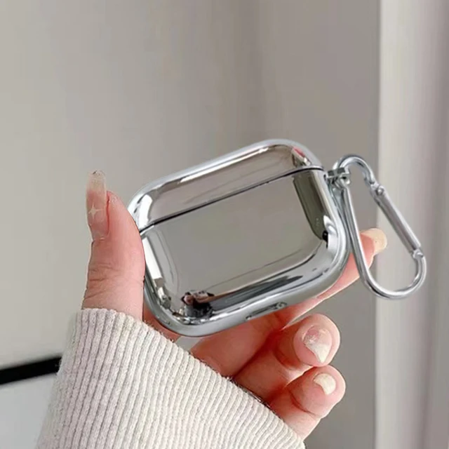 Electroplate Silver Earphone Case For Airpods Pro 1 2 3 Durable Protective Case For Airpods Wireless Earbuds With Charging Hole 1