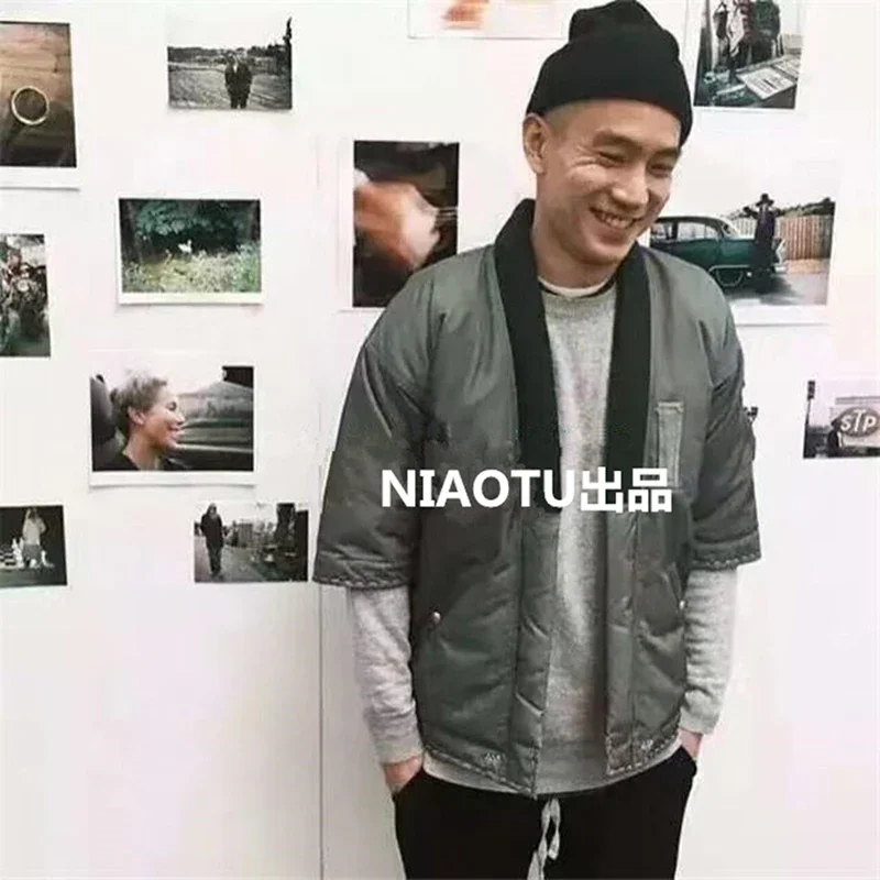 New Arrival Original China-Chic Short Taoist Robe Cotton Jacket  Men's Padded Coat Male Loose Parka