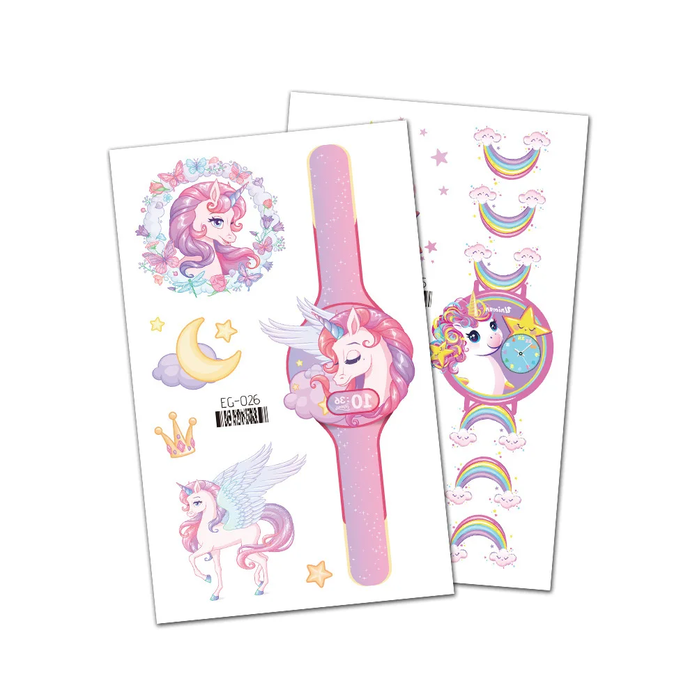 New Glitter Unicorn Temporary Tattoo Sticker For Kids Girl Waterproof Tatto Flash Moon Star Tatoo Art Fake Tattoos Stickers