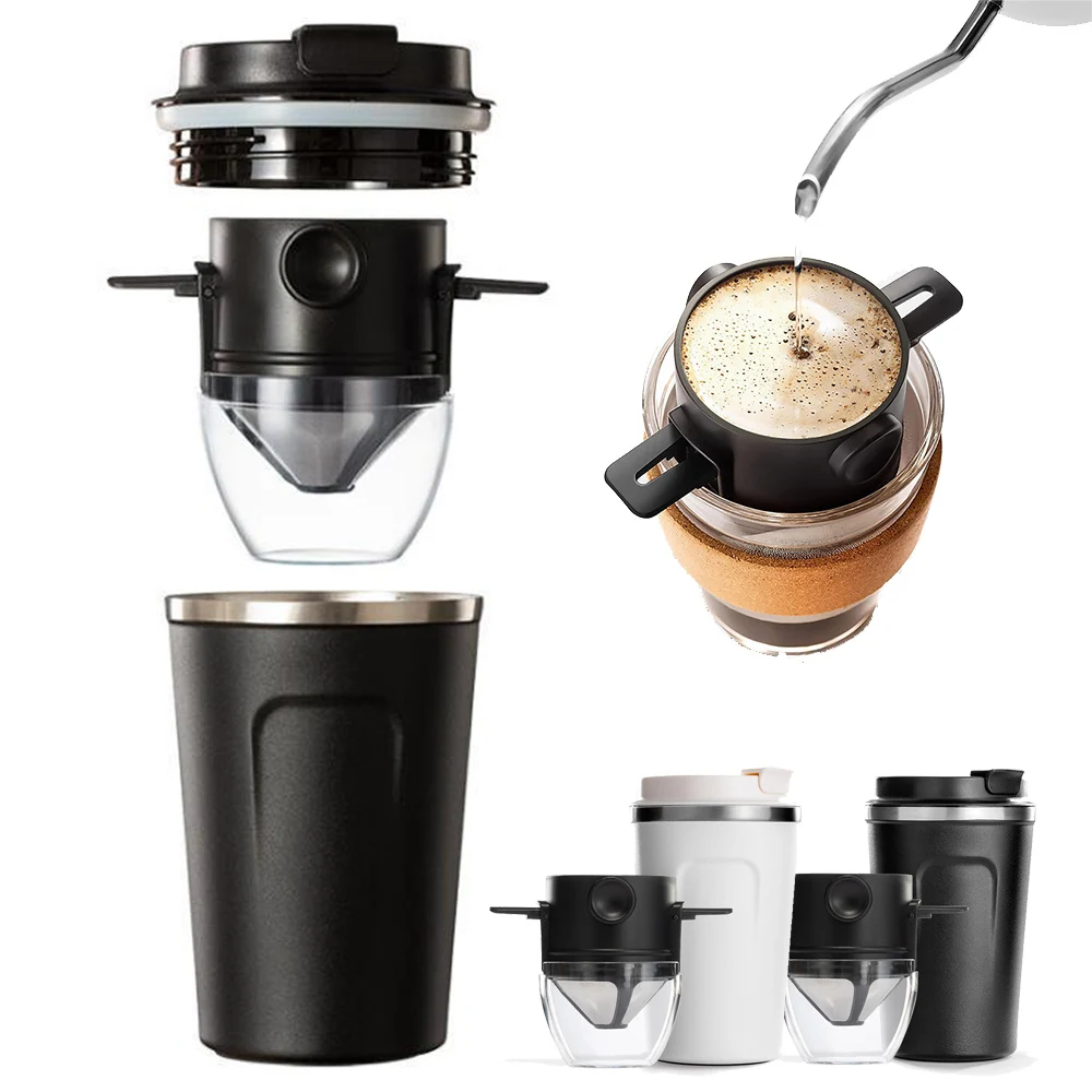 

Coffee Filter Coffee Cup 2 In 1 Foldable Portable Stainless Steel Coffee Drip Filter Reusable Easy Rinse Coffee Maker Accessorie