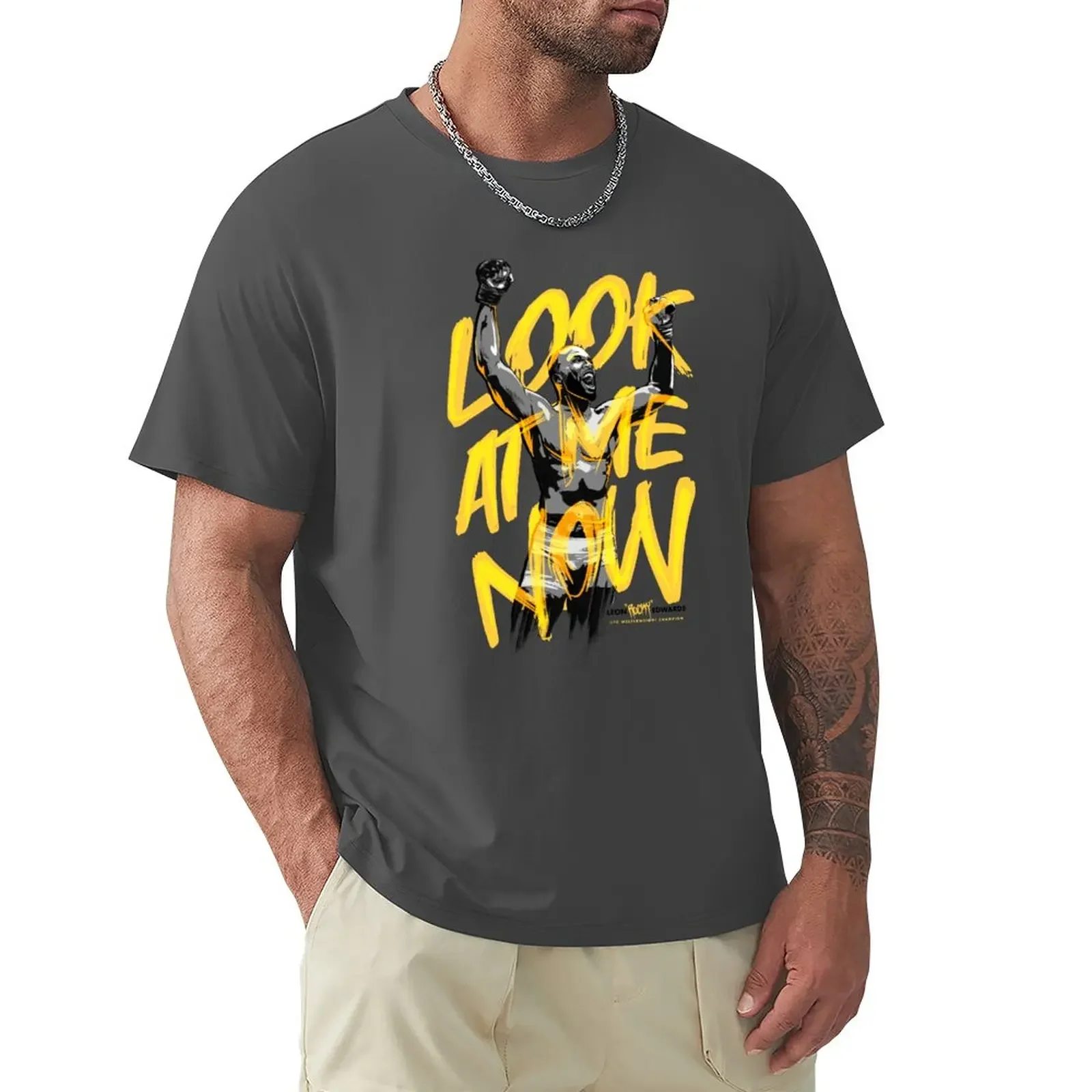 

Leon 'ROCKY' Edwards - LOOK AT ME NOW T-Shirt summer tops plain quick-drying plus sizes t shirts for men