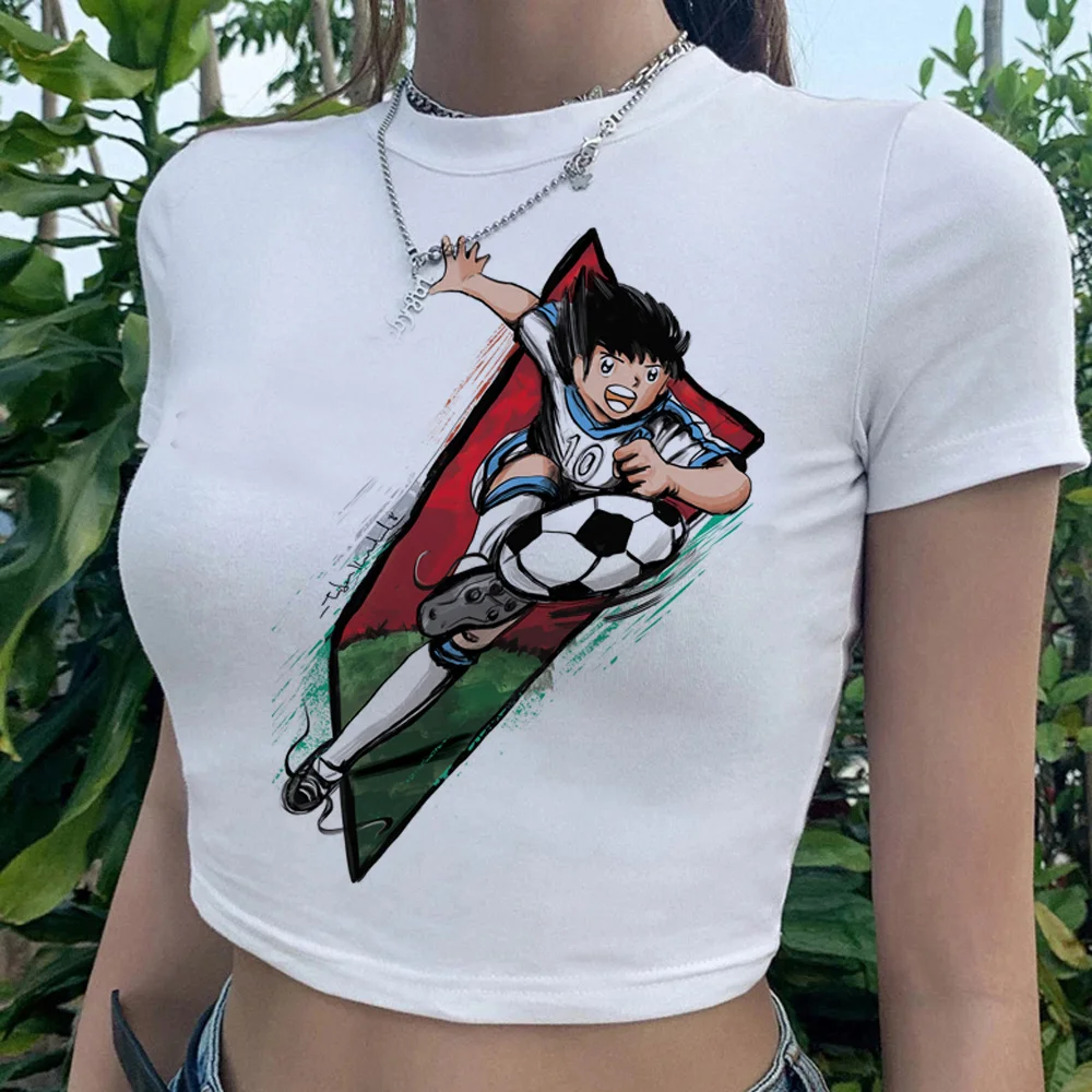 Captain Tsubasa Cyber Y2K Fairy Grunge Crop Top Donna Hippie Fairycore Streetwear Kawai Abbigliamento Ritagliato