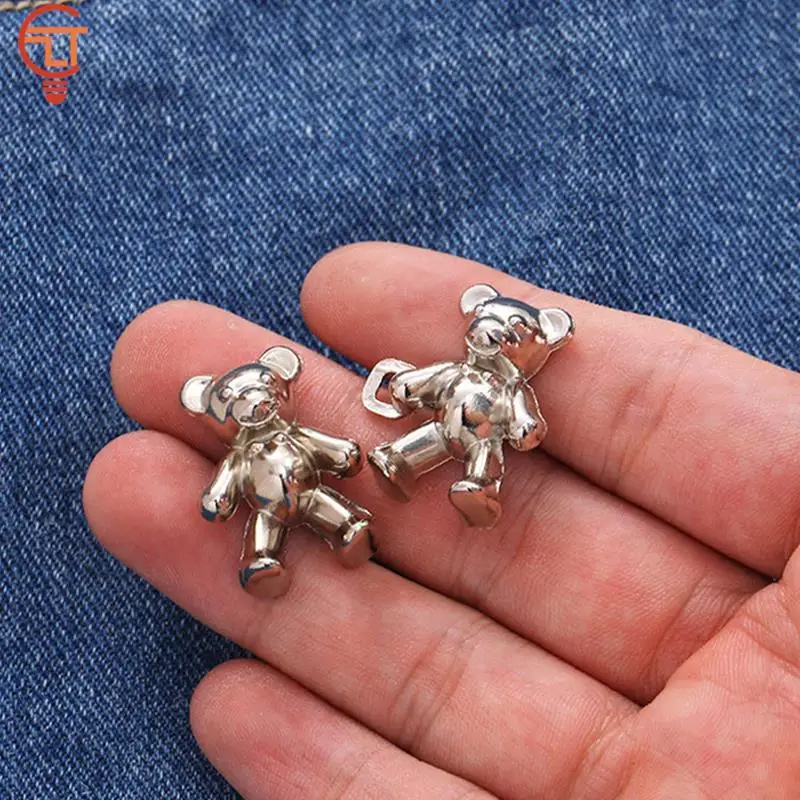 5/1Pair Bear Jeans Button Pins Adjustable Jean Button Pin Detachable  Decorative Waist Buckles For Women Skirt Pant Jeans - AliExpress