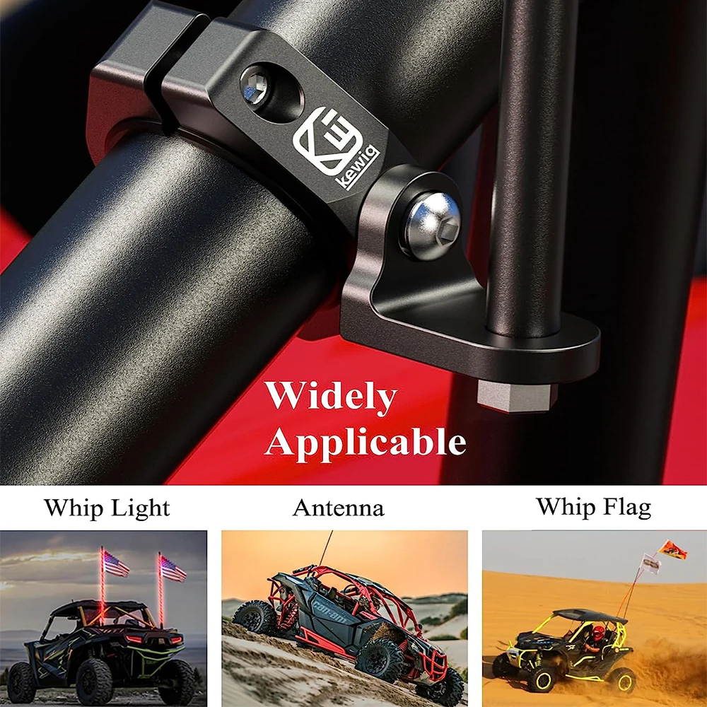 UTV Light Bar Mount Aluminium Alloy Solid Heavy Duty Roll Bar Clamp 360&deg; Adjustable Bracket for Roll Cage