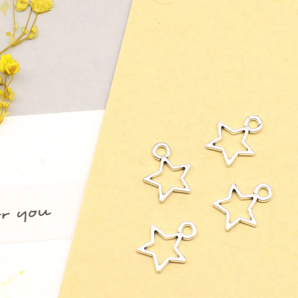 

30pcs 11x13mm Pentagram Charms Pendants For Jewelry Art Crafts Diy Vintage Jewelry Antique Silver Color