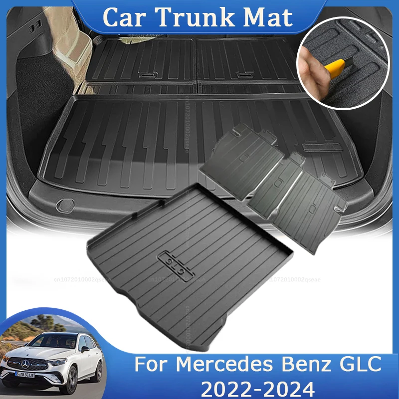

For Mercedes Benz GLC 400e X254 C254 2022 2023 2024 5-Seats TPE Rear Trunk Mat Waterproof Storage Pad Luggage Floor Anti-scratch