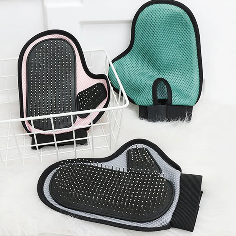 Pet bath massage cat gloves cat Dog Hair Removal Cat Supplies Comb Hair Removal Brush Rubber Sticky Gloves