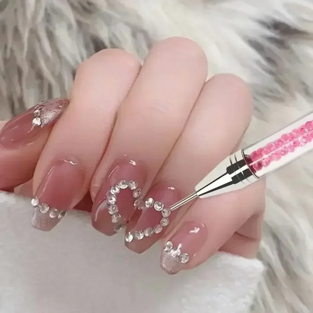 1Pc Double Head Nail Drill Pen Dual Purpose Rhinestone Crayon Nails Art Pen Diamante Picker Crystal Applicator Manicure Tool 네일 2