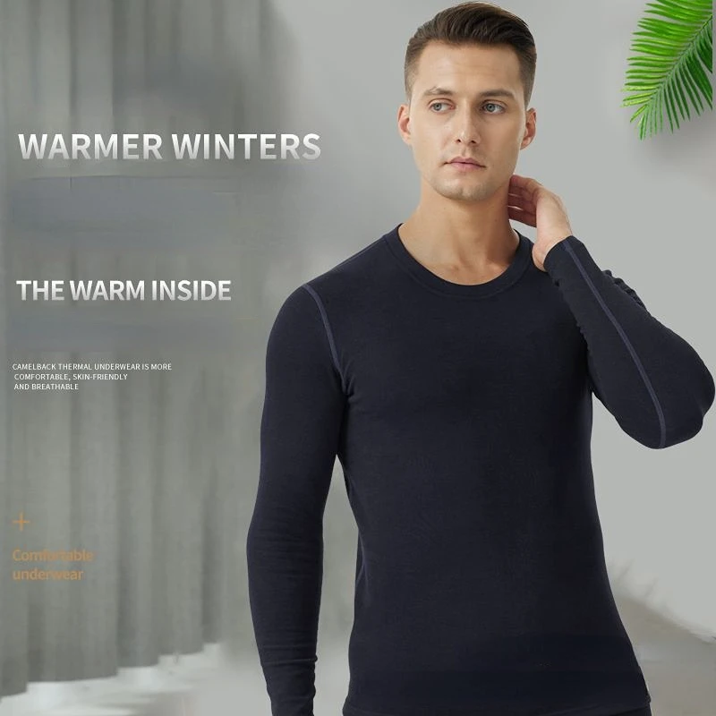 

Cashmere Thermal Underwear Men Underwear Tops And Pants Set Thermo Clothing Man Winter Warm House Clothes Shirt Wholesale