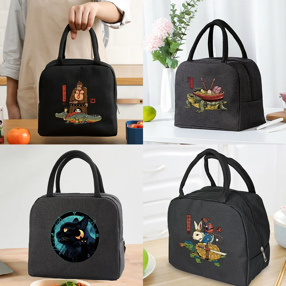 

Portable Lunch Bag Unisex Thermal Insulated Kids Lunch Box Handbag Food Picnic for Work Cooler Storage Bags Japan Series