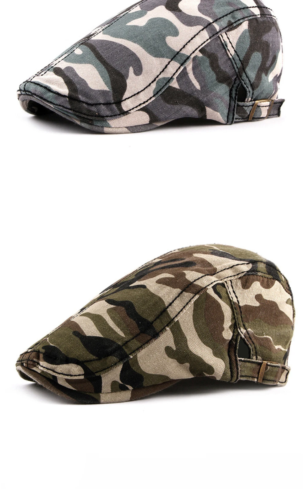 HT4643 Camouflage Baskenmütze Kappe Frühling Herbst Einstellbare Ivy Flache Kappe Männer Frauen Vintage Künstler Maler Baskenmütze Hut Männlich Weiblich Berets – Detail 7